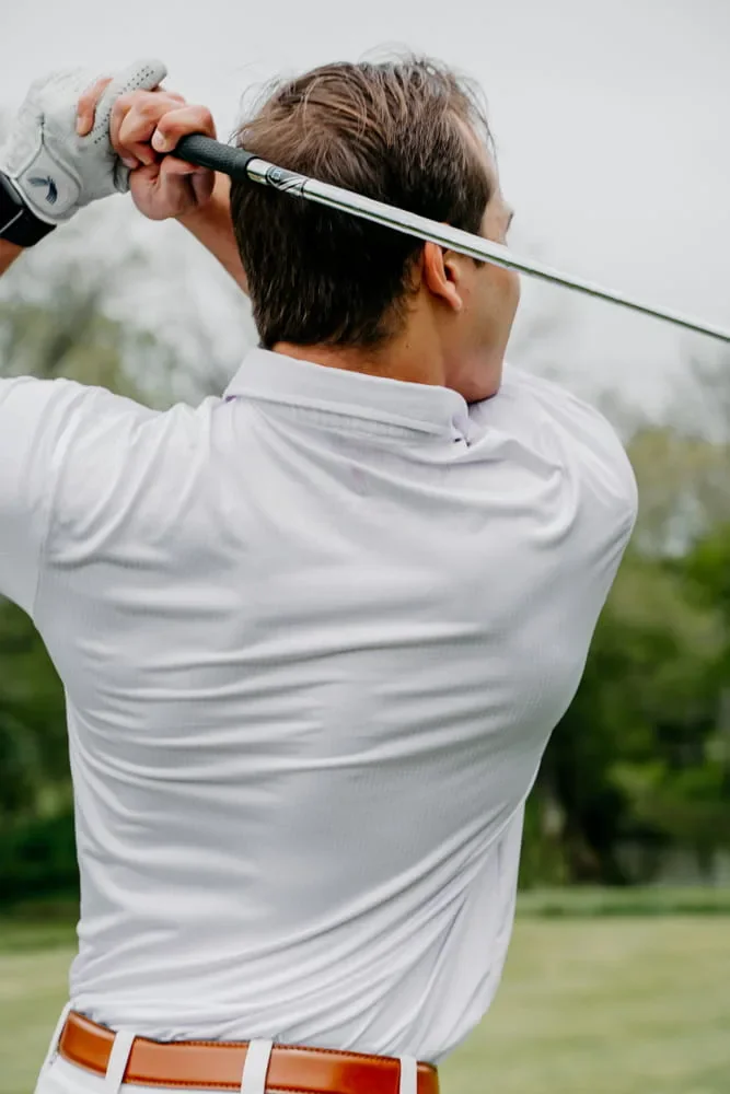 Custom patterned golf tournament polo