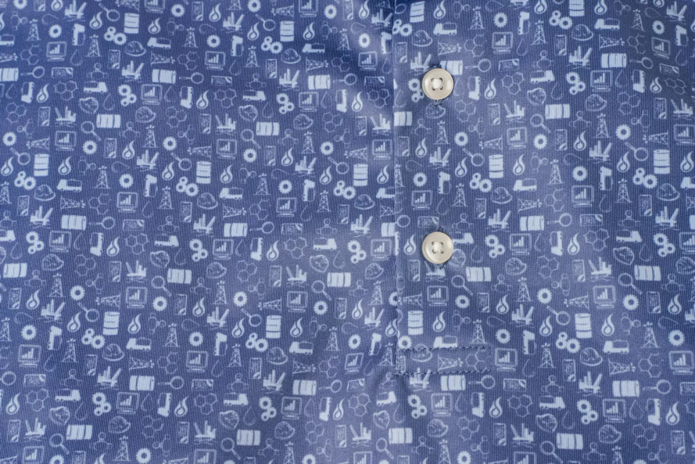Custom polo with an illustrated industry pattern